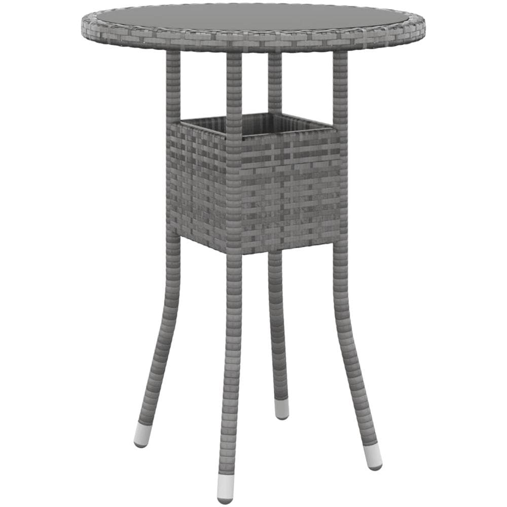 Set Da Pranzo Per Giardino 3 Pz In Polyrattan Grigio - Foto 3
