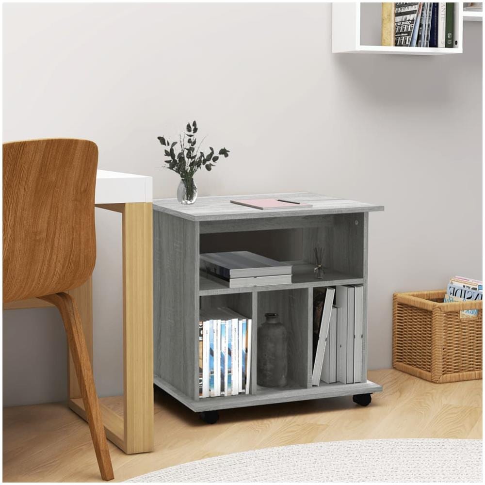 Armadietto Con Ruote Grigio Sonoma 60x45x60cm Legno Multistrato - Foto 1