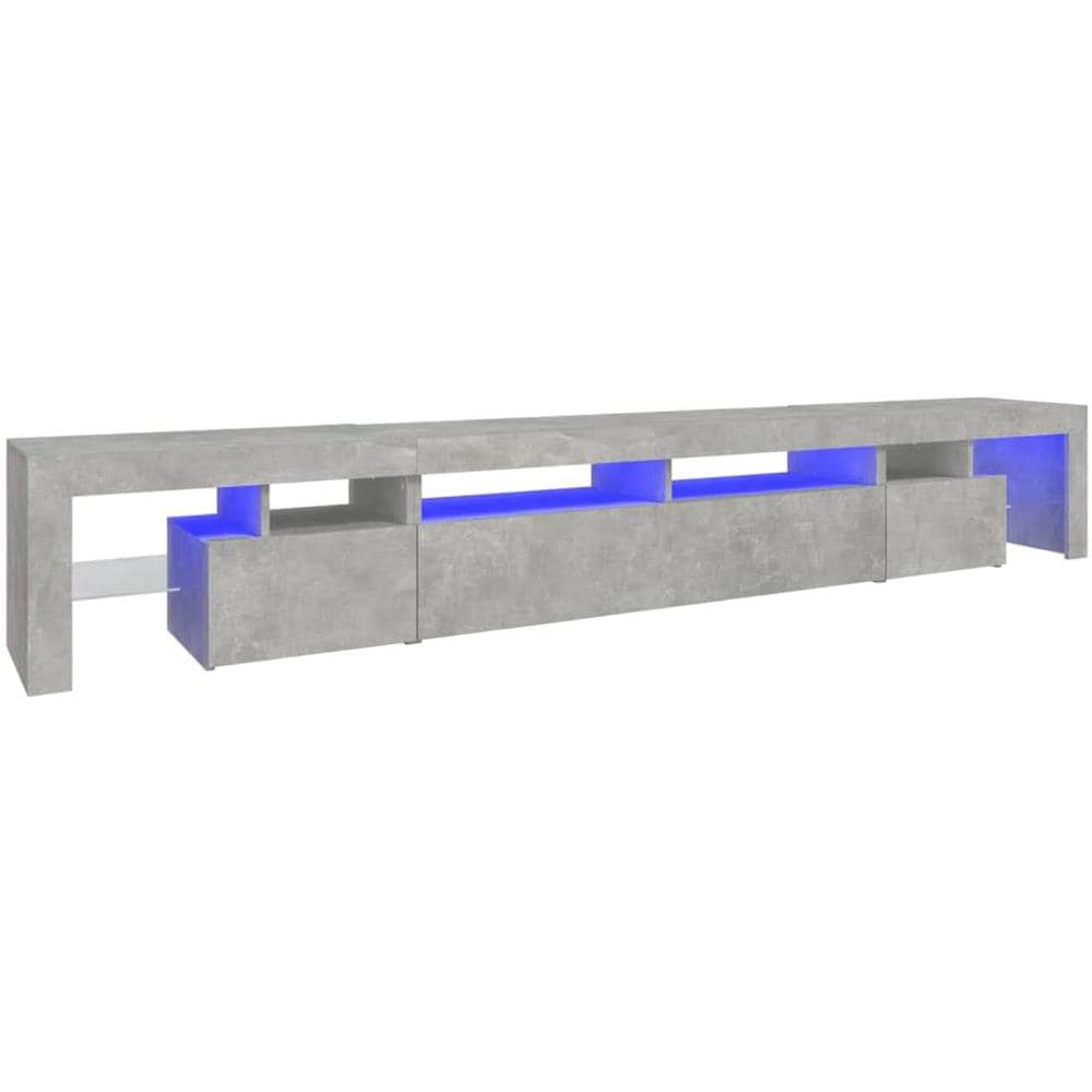 Mobile Porta Tv Con Luci Led Grigio Cemento 260x36,5x40 Cm - Foto 2