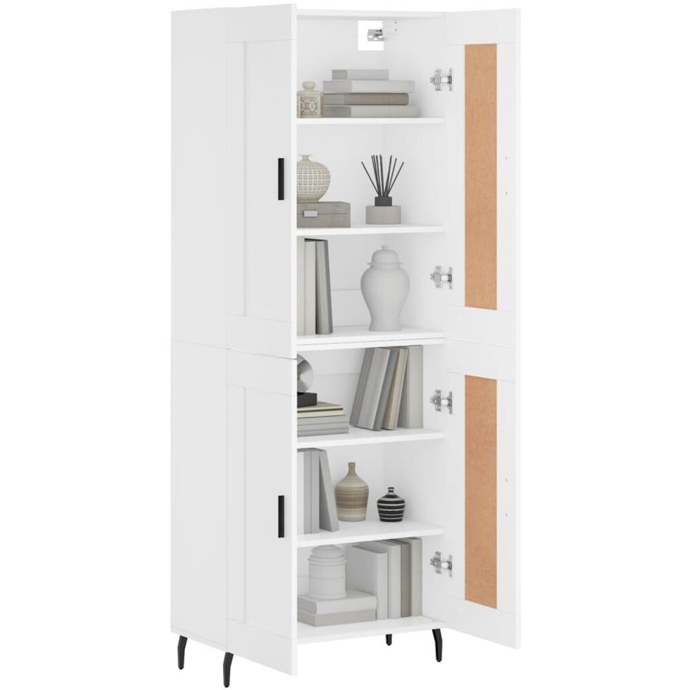 Credenza Bianca 69,5x34x180 Cm In Legno Multistrato - Foto 3
