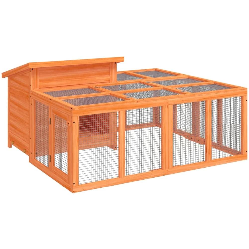 Conigliera Marrone 144x123x67,5 Cm In Legno Massello Di Pino - Foto 2