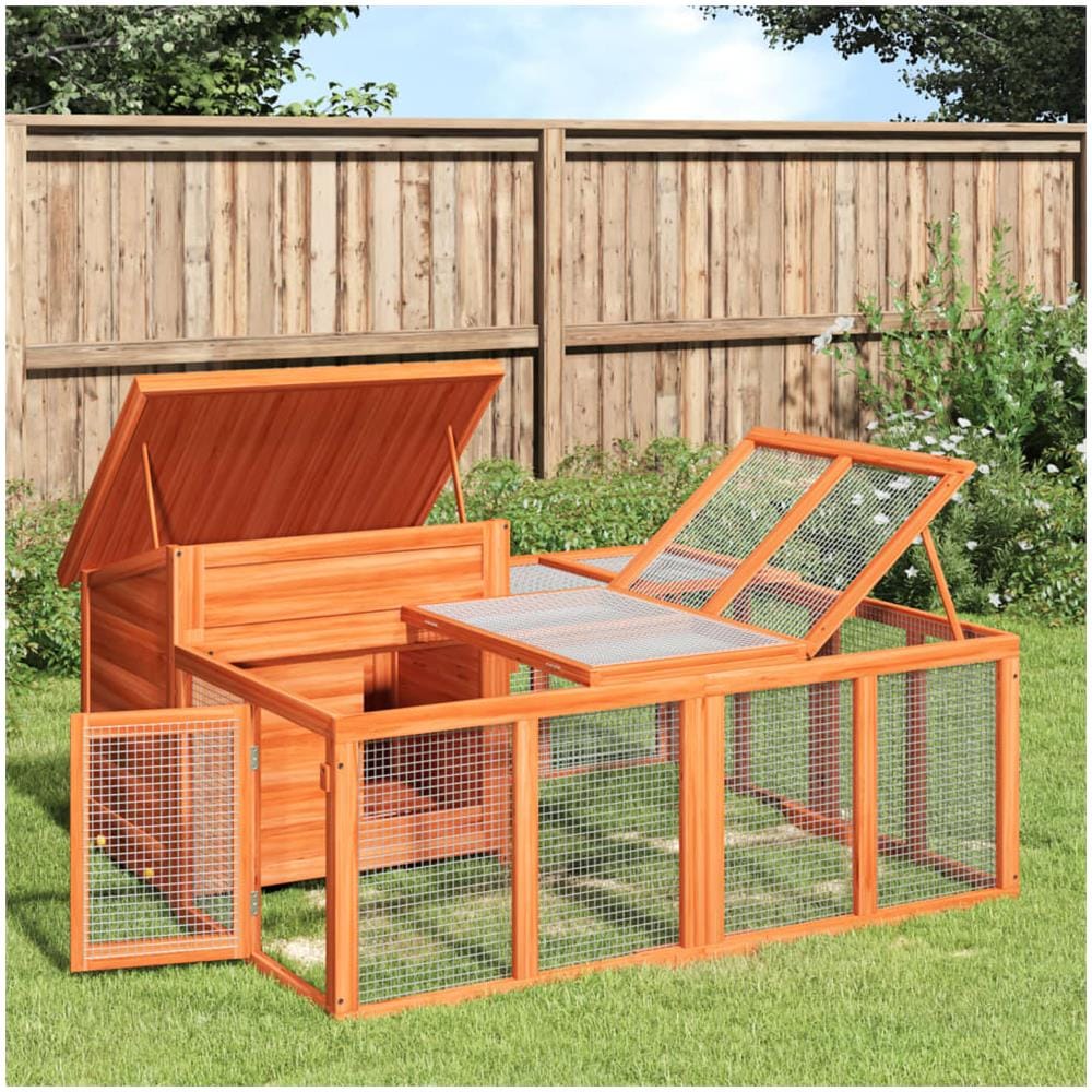 Conigliera Marrone 144x123x67,5 Cm In Legno Massello Di Pino - Foto 1