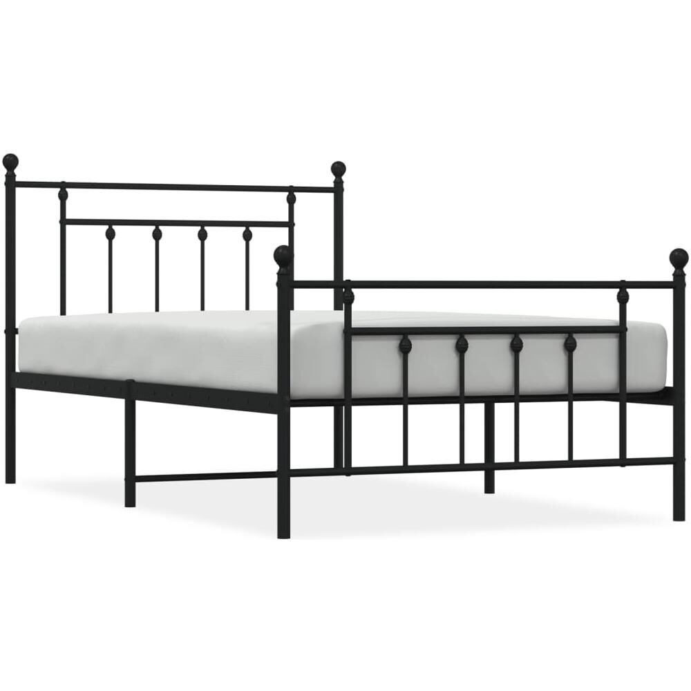 Giroletto Con Testiera E Pediera Metallo Nero 107x203 Cm - Foto 2