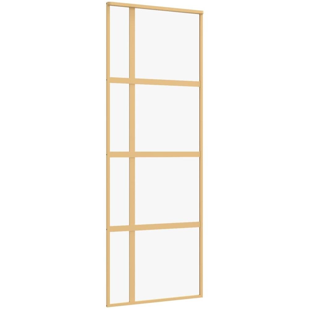 Porta Scorrevole Dorata 76x205 Vetro Trasparente Esg Alluminio - Foto 2
