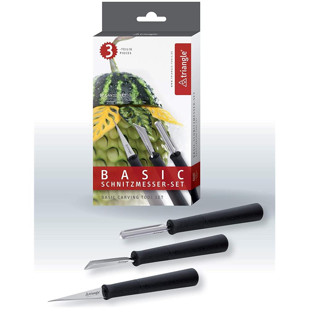 Basic - Set Di Coltelli Da Intaglio, 3 Pezzi Qualità Extra - Foto 2