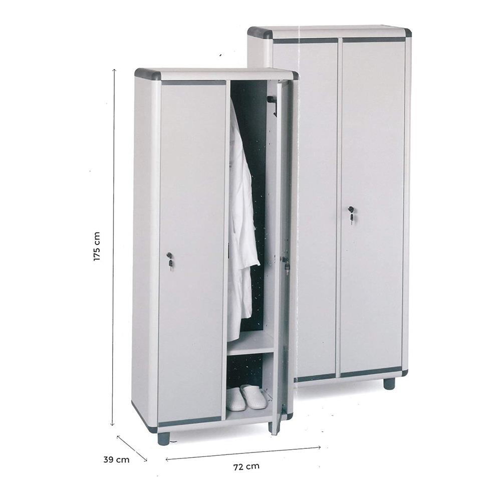 EASY 170 1 ANTA P39 | Armadietto Spogliatoio Armadio Sporco Pulito 1 Anta 175x39x39 in Acciaio colore Grigio - - Foto 1