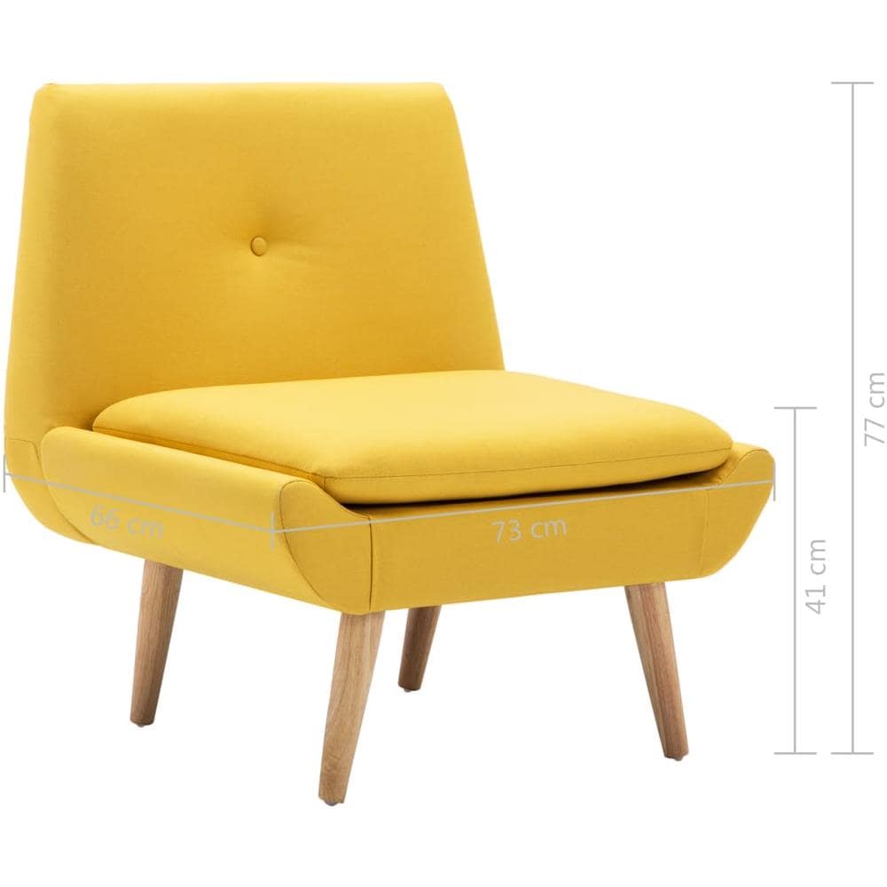 Poltroncina Imbottita In Tessuto 73x66x77cm Giallo - Foto 8