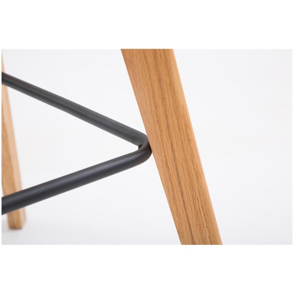 Sgabello Alto Metz in Similpelle I Sgabello Bancone 4 Gambe I Sgabello Cucina con Poggiapiedi Design Tulip I Sedia Scandinava Marrone Natura - Foto 5