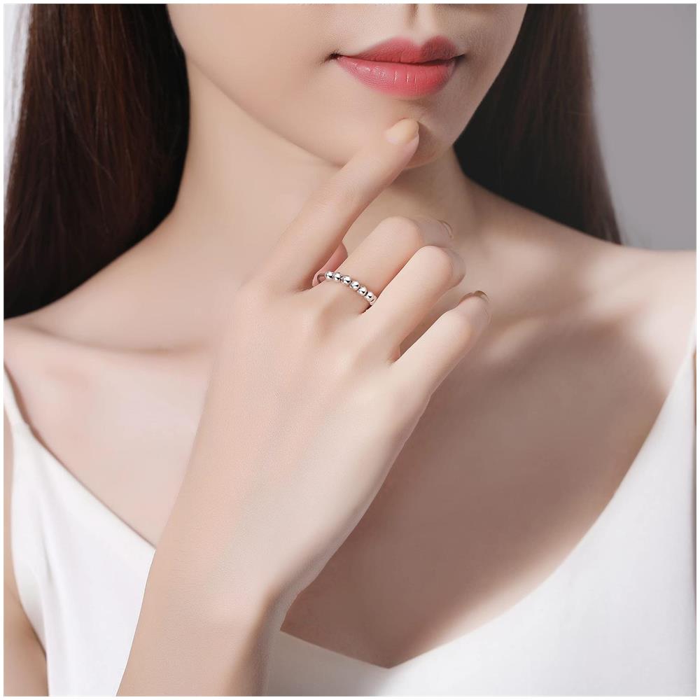 Anello Antistress Con 10 Perle Girevoli Rame Platino  20.5 Mm - Foto 2