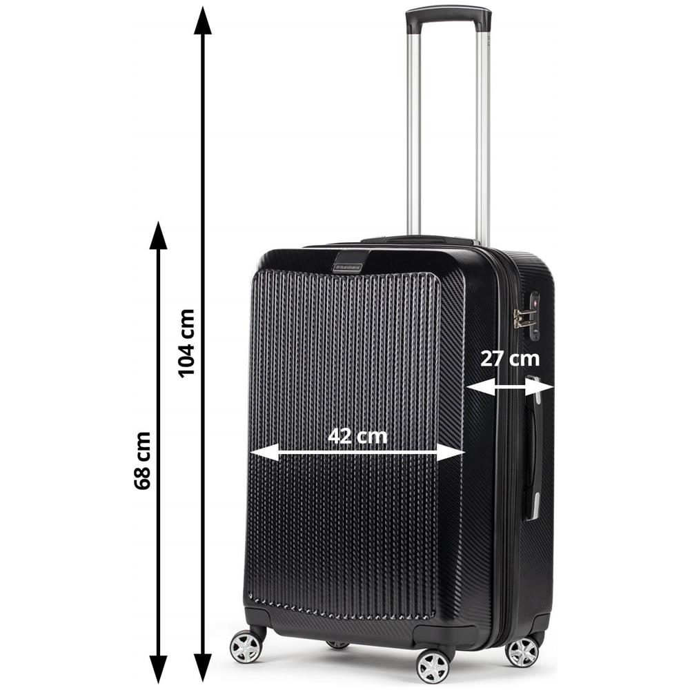 Scandinavia - Set 2 Valigie Trolley in Policarbonato di Alta Qualità,  Custodia Rigida, Serratura TSA, 4 Doppie Ruote Girevoli 360°, Espandibile |  Resistenti, Stabili e Leggere | Valigia Media 65L e Bagaglio