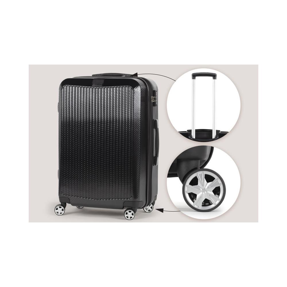 Scandinavia - Set 2 Valigie Trolley in Policarbonato di Alta Qualità,  Custodia Rigida, Serratura TSA, 4 Doppie Ruote Girevoli 360°, Espandibile |  Resistenti, Stabili e Leggere | Valigia Media 65L e Bagaglio