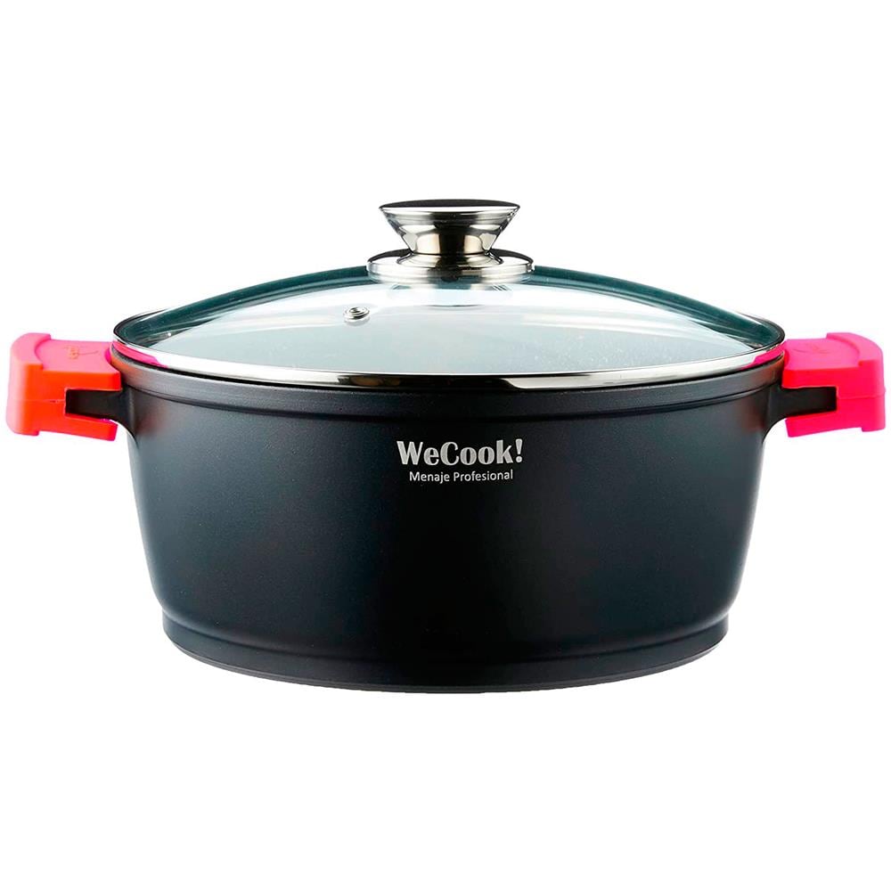 Ecostone Casseruola Alta 16cm Induzione, Coperchio Di Vetro, Antiaderente, Alluminio Fuso Nero - Foto 1