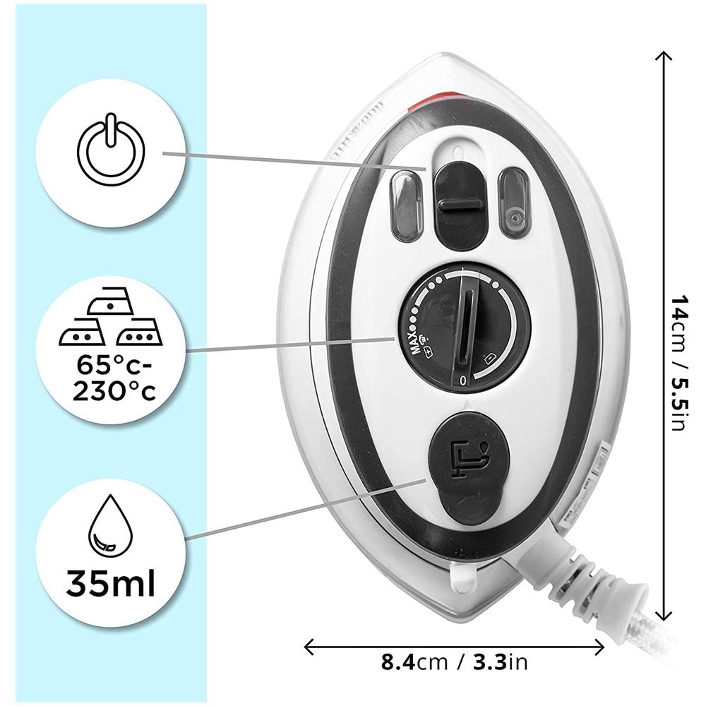 Mini Ferro da Stiro a Vapore SI3 Capacità 35 ml Potenza 400 W Colore Bianco - Foto 2