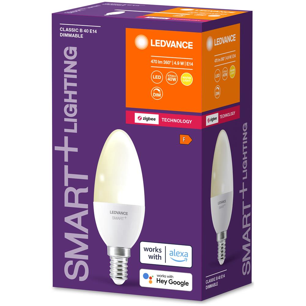 Ledvance Lampada Led Intelligente Con Tecnologia Zigbee, E14-base Ottica Opaca, bianco Caldo (2700k), 470 Lumen, Sostituzione Delle Lampade 40w, Dimmerabile Intelligente, 1-confezione - Foto 2