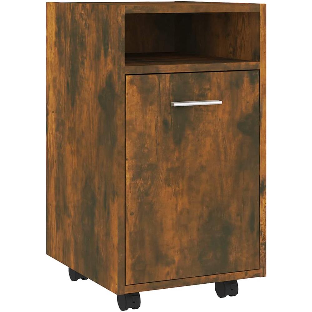 Mobiletto Con Ruote Rovere Fumo 33x38x60 Cm Legno Multistrato - Foto 2