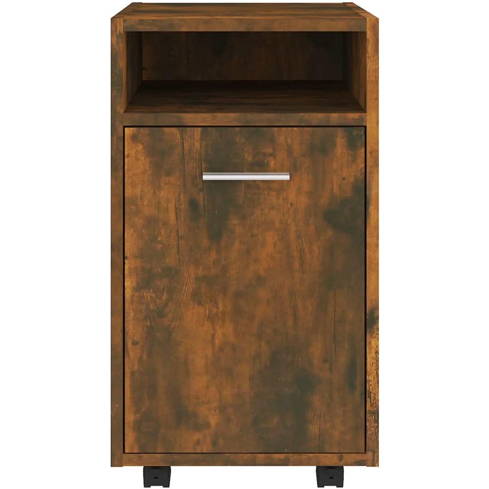 Mobiletto Con Ruote Rovere Fumo 33x38x60 Cm Legno Multistrato - Foto 3