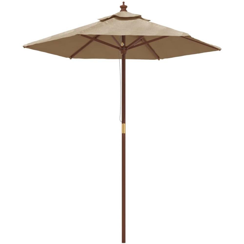 Ombrellone Da Giardino Con Palo In Legno Tortora 196x231 Cm - Foto 2