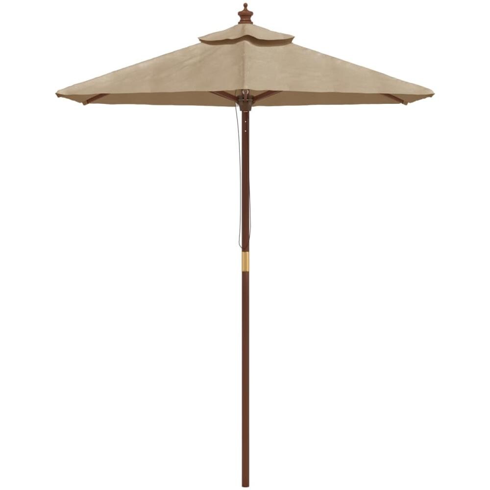 Ombrellone Da Giardino Con Palo In Legno Tortora 196x231 Cm - Foto 3