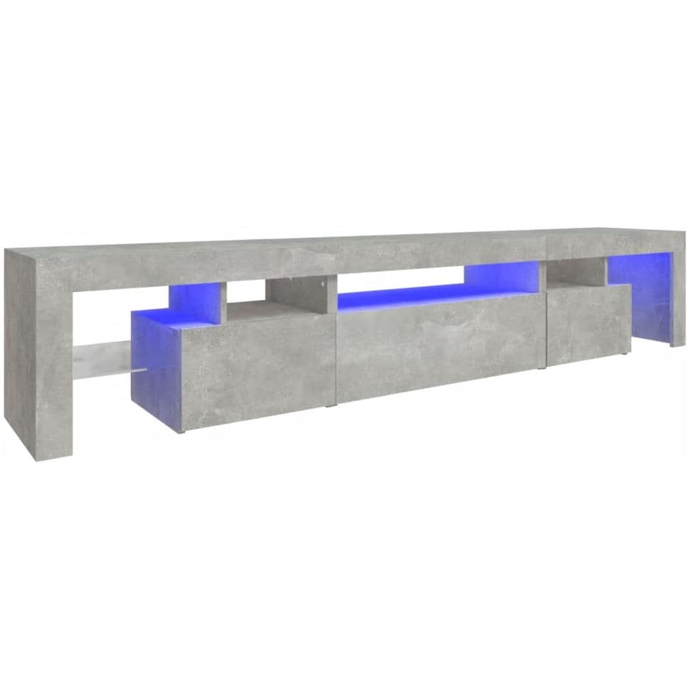 Mobile Porta TV con Luci LED Grigio Cemento 215x36,5x40 cm - Foto 2