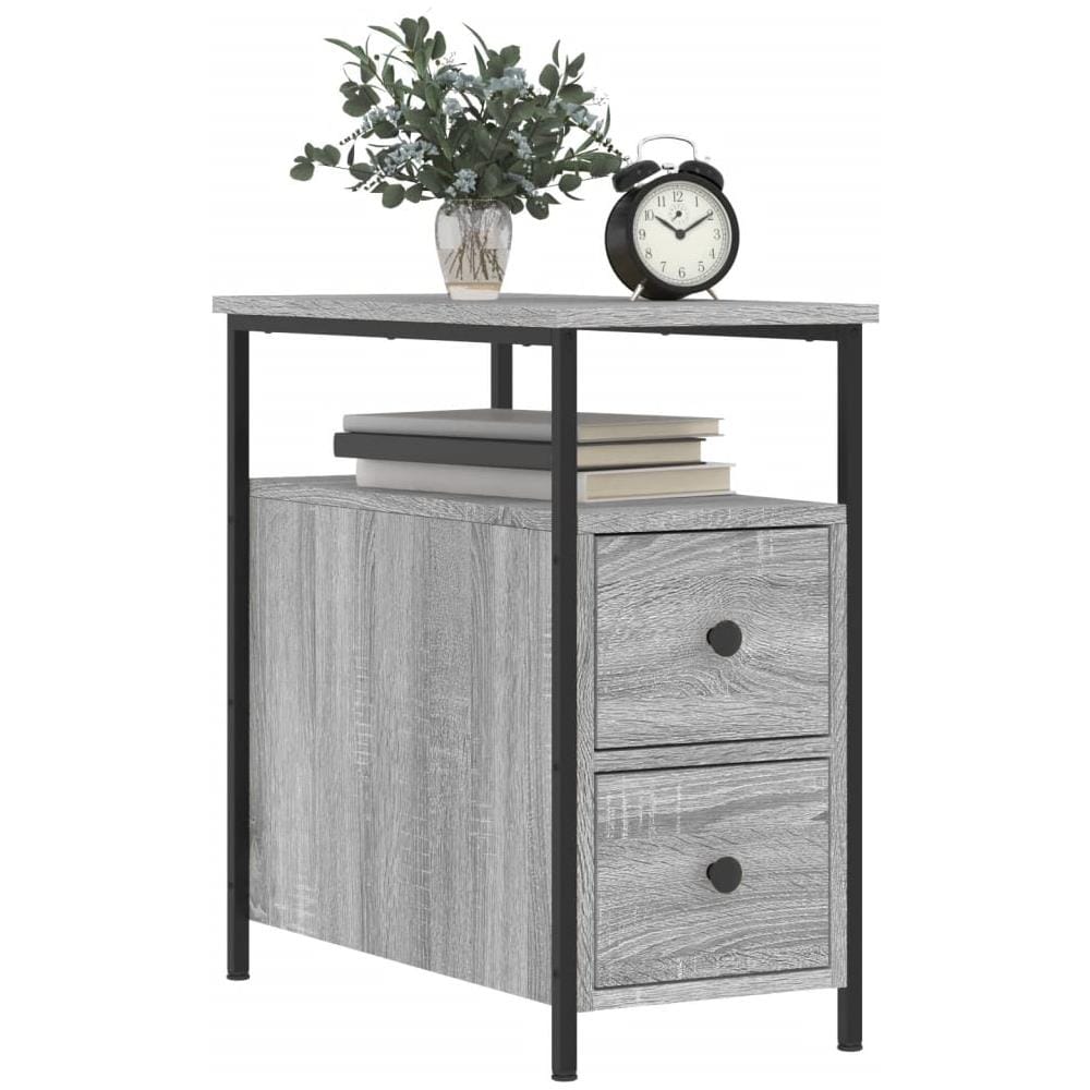 Comodino Grigio Sonoma 30x60x60 Cm In Legno Multistrato - Foto 2