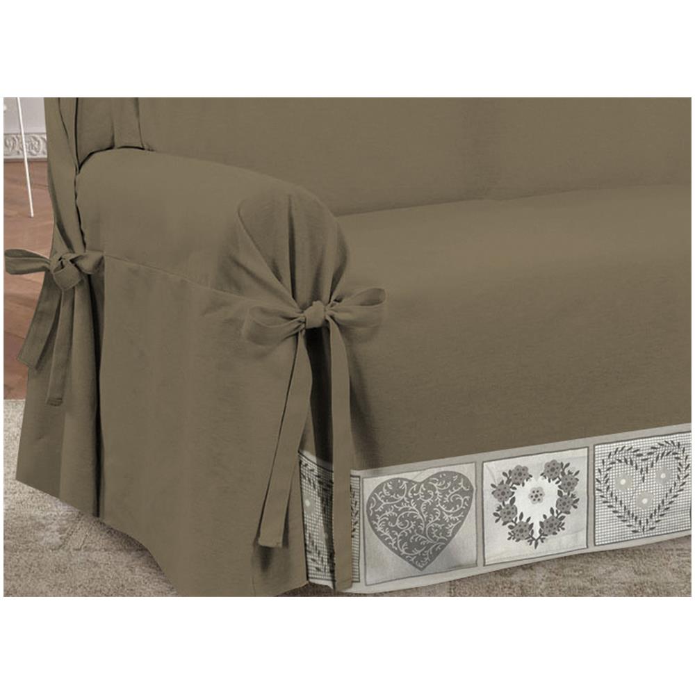 Copridivano Fodera Telo Protezione Divano Con Laccetti Fiocco Balza Cuori Poltrona Cuori - Foto 2