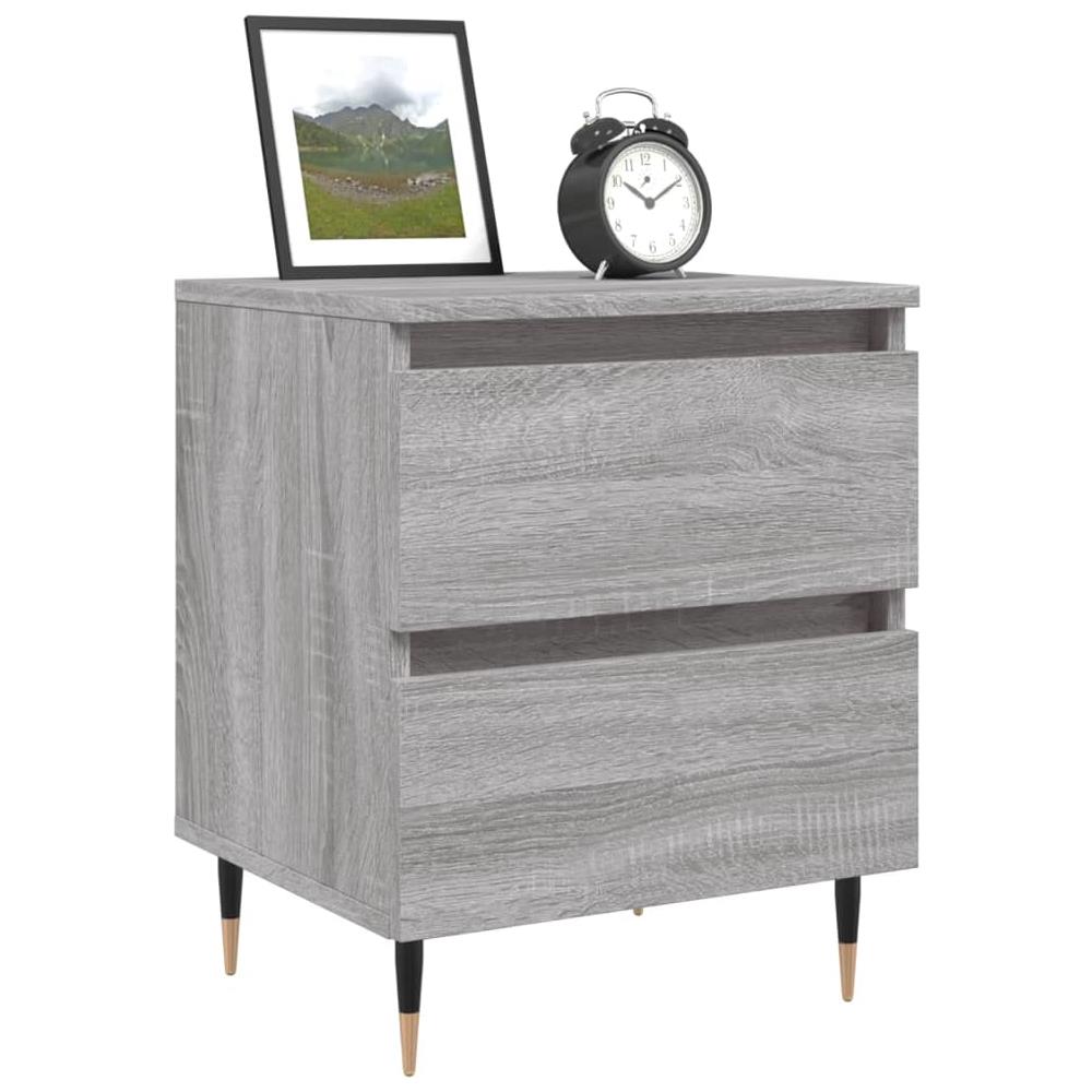 Comodino Grigio Sonoma 40x35x50 Cm In Legno Multistrato - Foto 3
