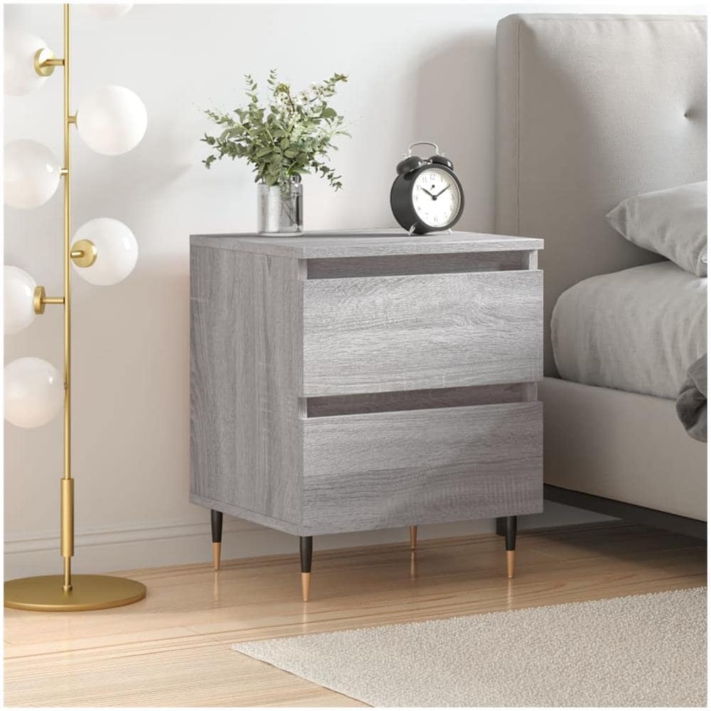 Comodino Grigio Sonoma 40x35x50 Cm In Legno Multistrato - Foto 1