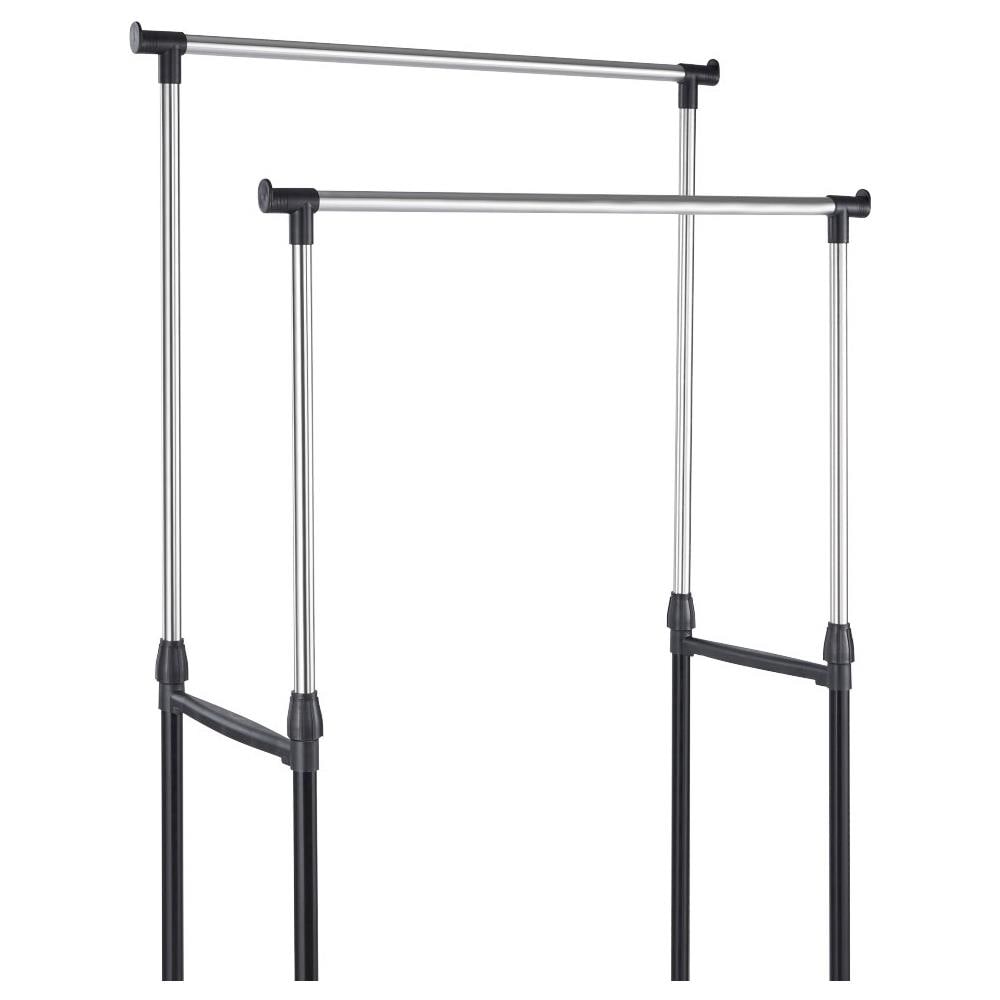 Stand Appendiabiti Doppio Con Ruote Stender Regolabile In Altezza 80x40x160cm - Foto 2