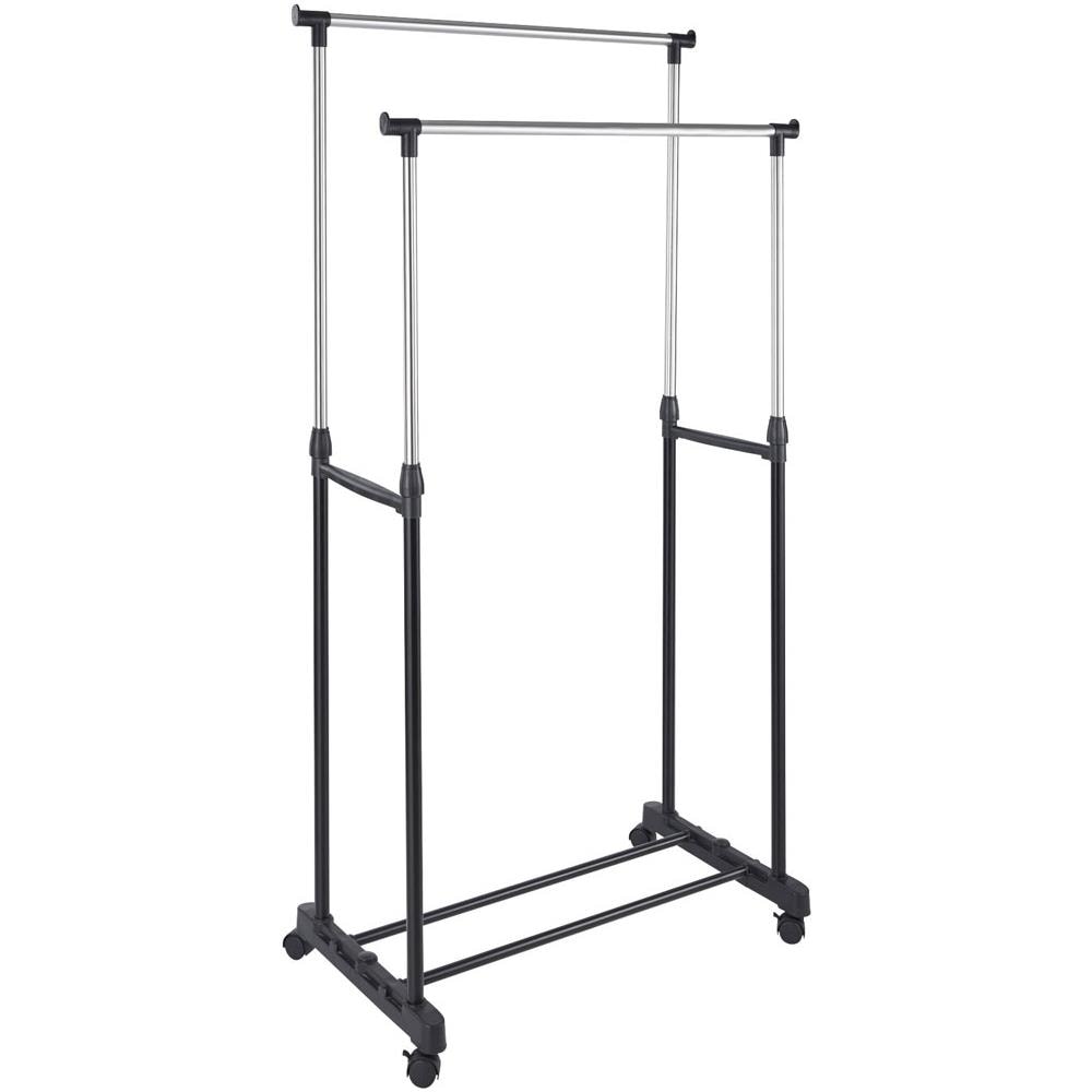 Stand Appendiabiti Doppio Con Ruote Stender Regolabile In Altezza 80x40x160cm - Foto 4