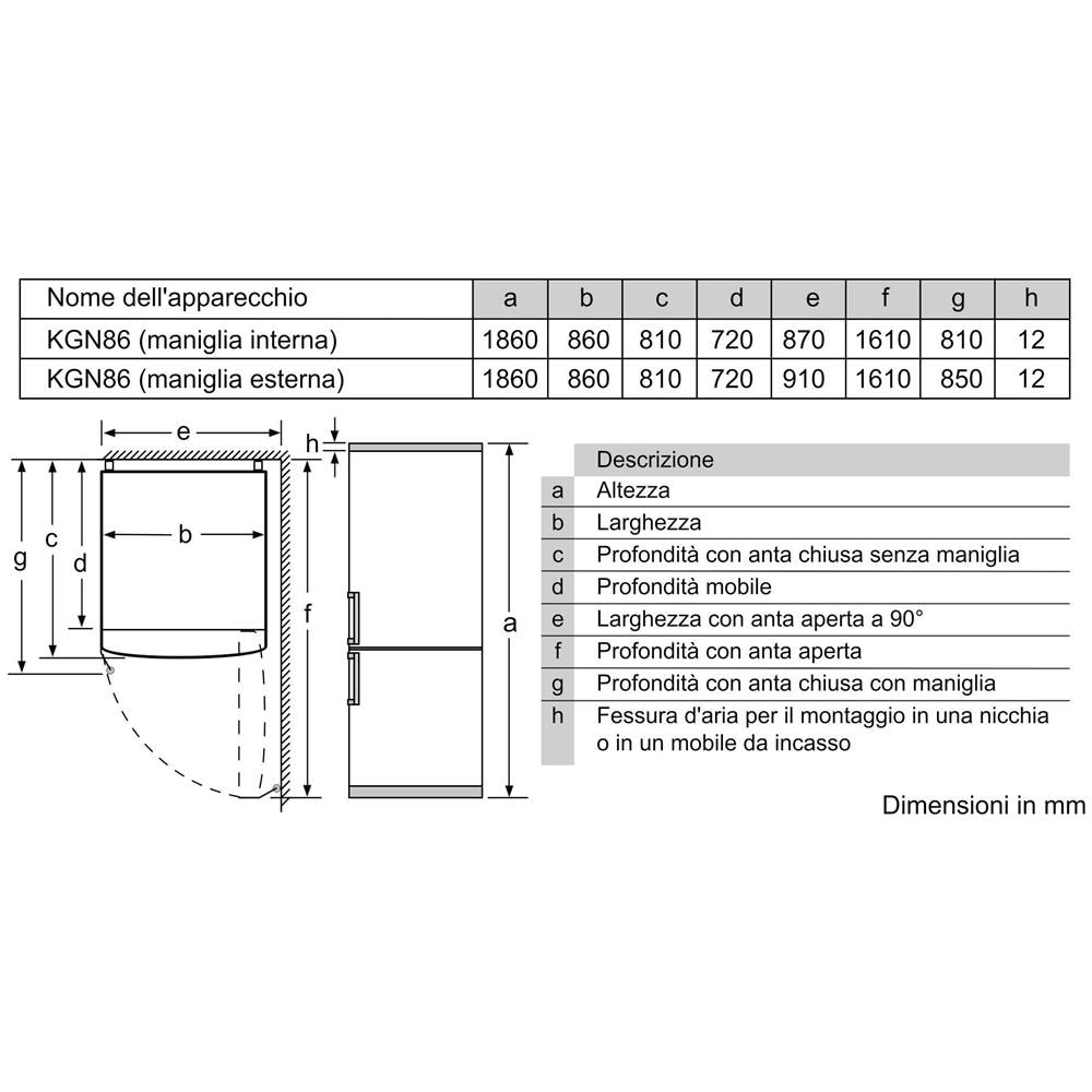 Frigorifero Doppia Porta KGN86VIEA MultiAirflow Classe E Capacità Lorda / Netta 631/479 Litri Colore Inox - Foto 9