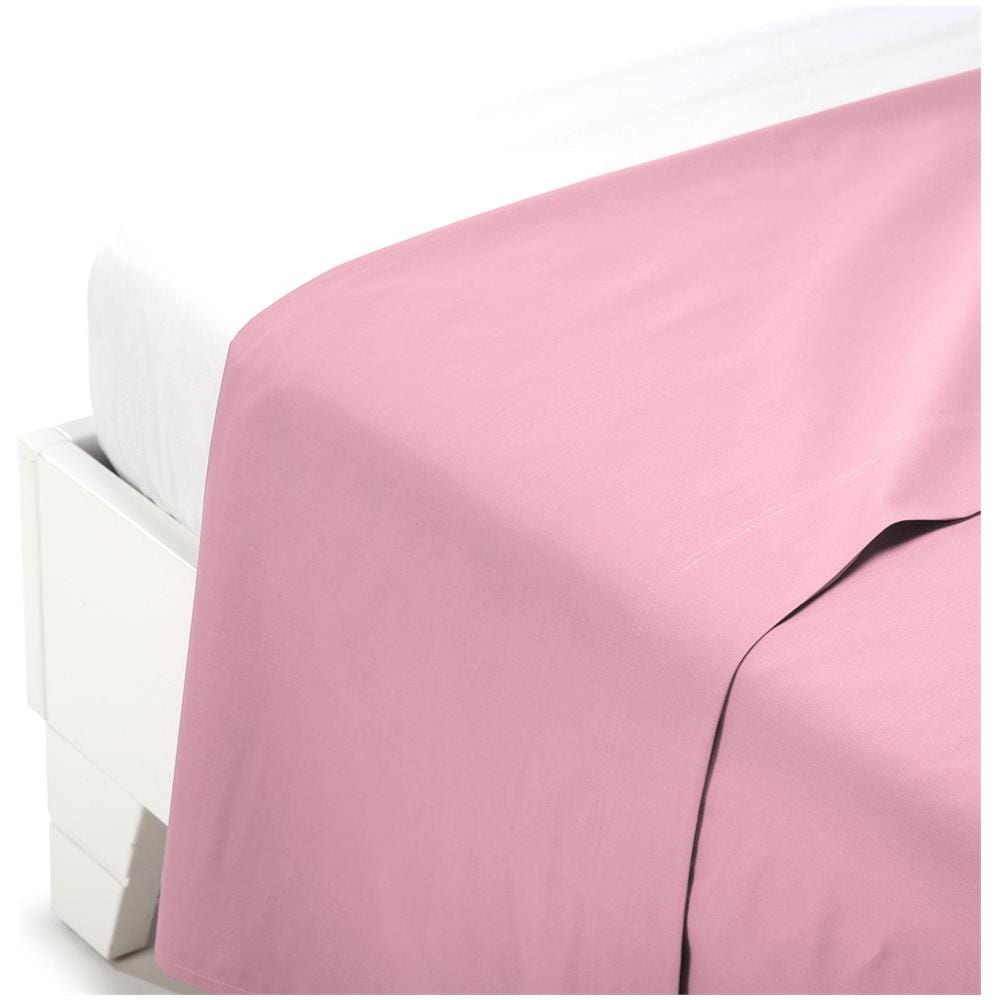 Lenzuolo Superiore In Cotone Colore Rosa Misura Piazza E Mezza - Foto 1