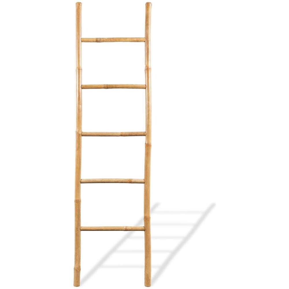 Scala Portasciugamani Con 5 Pioli In Bambù 150 Cm - Foto 2