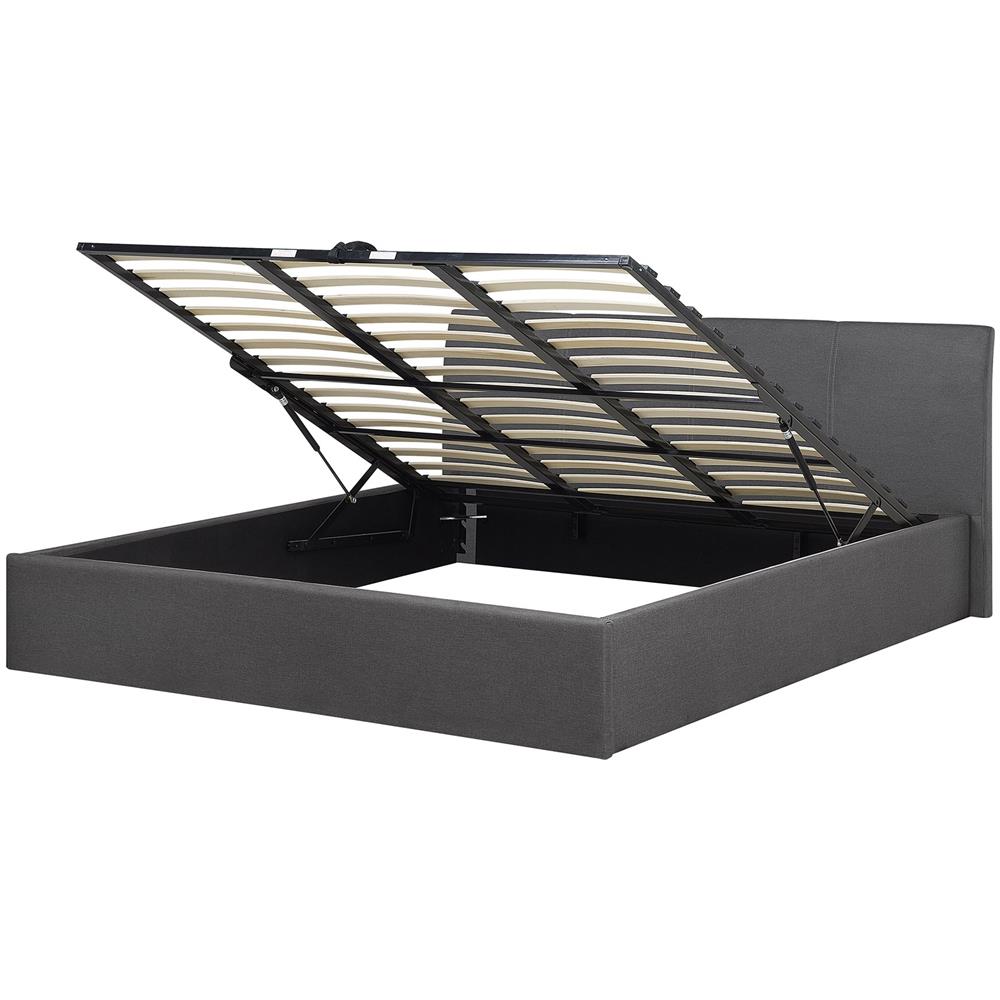 Letto In Tessuto Grigio Con Contenitore 180x200cm Orbey - Foto 1