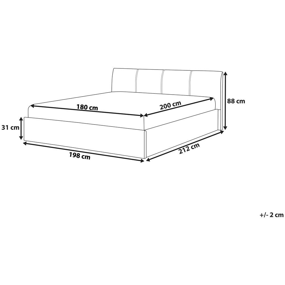 Letto In Tessuto Grigio Con Contenitore 180x200cm Orbey - Foto 2