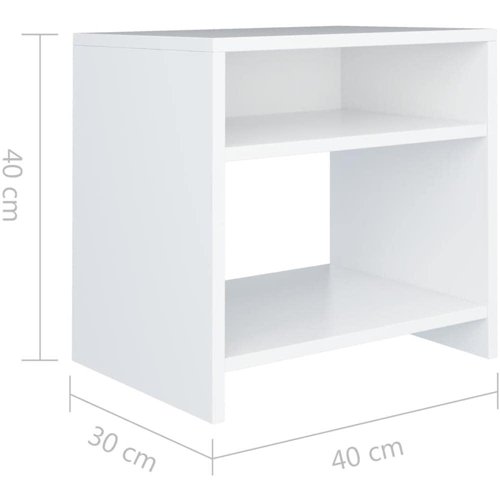 Comodini Bianchi 2 pz 40x30x40 cm Legno Ingegnerizzato - Foto 13