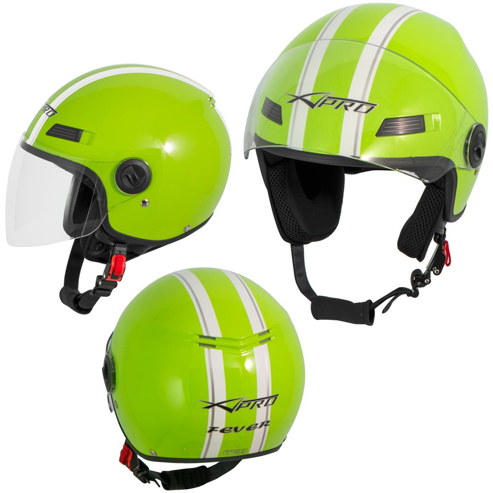Casco Jet Scooter Moto Quad Omologato Ece 22 05 Visiera Verde Xs - Foto 1