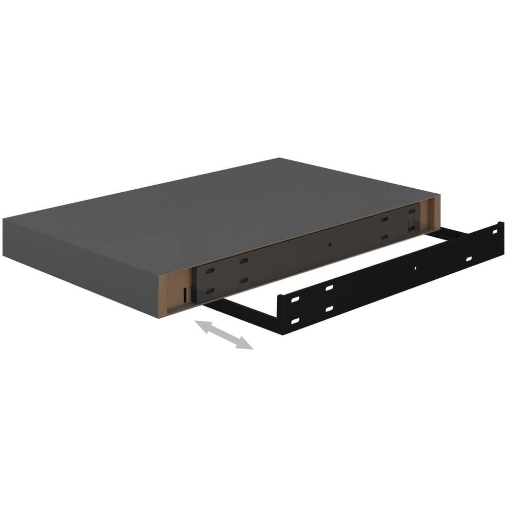 Scaffali A Parete 4 Pz Grigio Lucido 40x23x3,8 Cm In Mdf - Foto 8