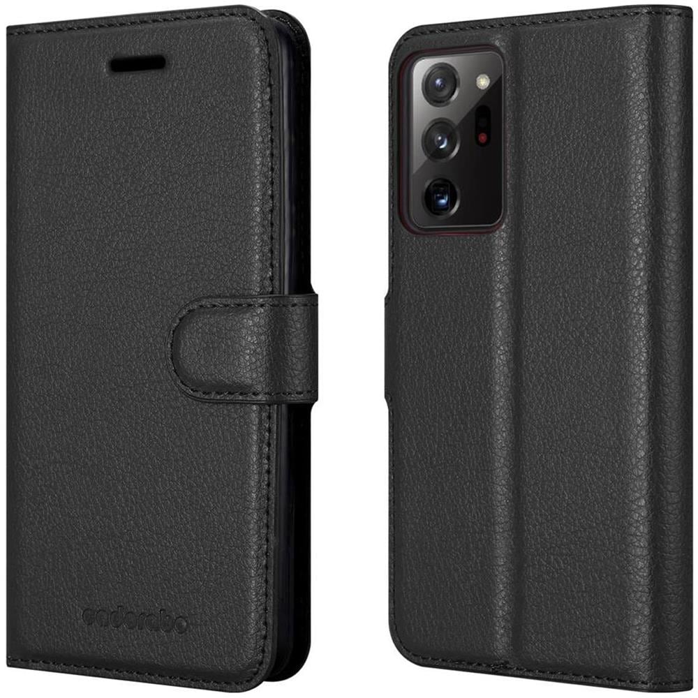 Custodia Compatibile Con Samsung Galaxy Note 20 Plus In Nero Carbone - Coperchio Protettiva Con Chiusura Magnetica, Funzione Stand E Tasca Per Le Carte - Foto 8