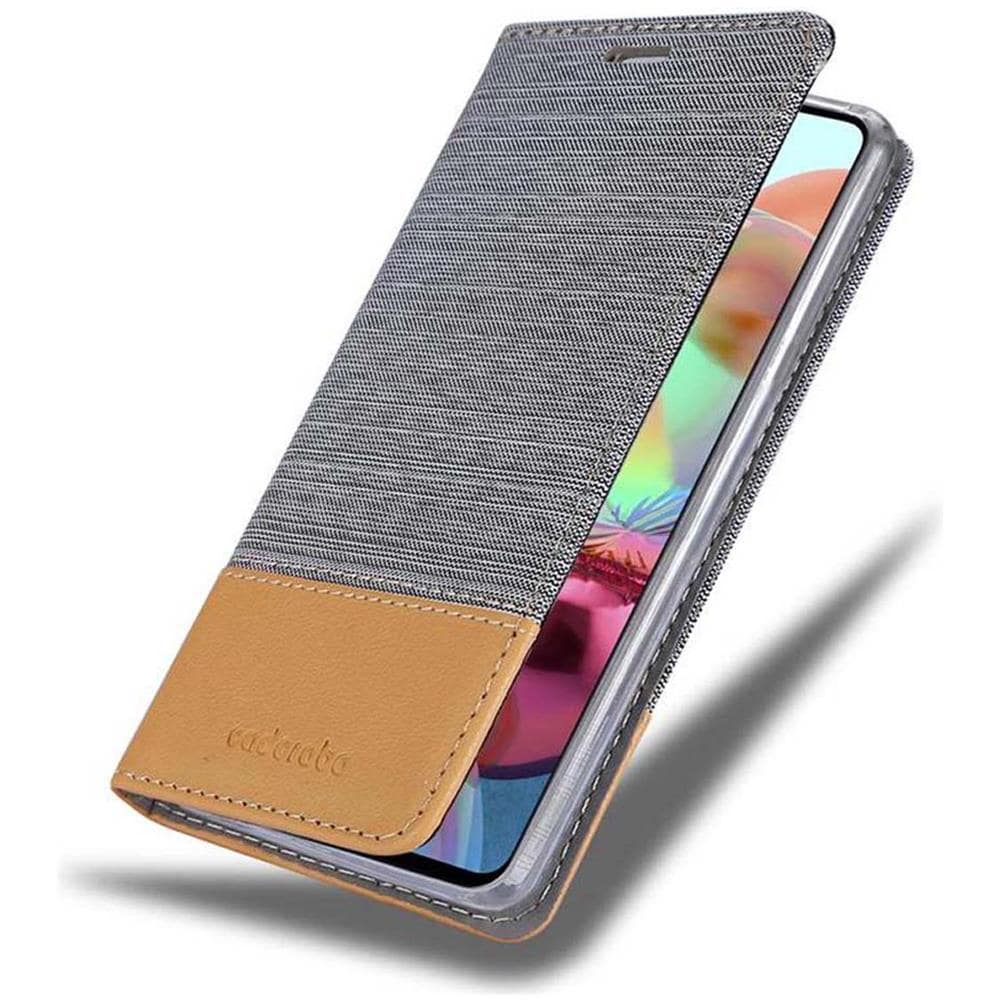 Custodia Compatibile Con Samsung Galaxy A71 In Grigio Chiaro Marrone - Coperchio Protettiva Con Chiusura Magnetica, Funzione Stand E Tasca Per Le Carte - Foto 8