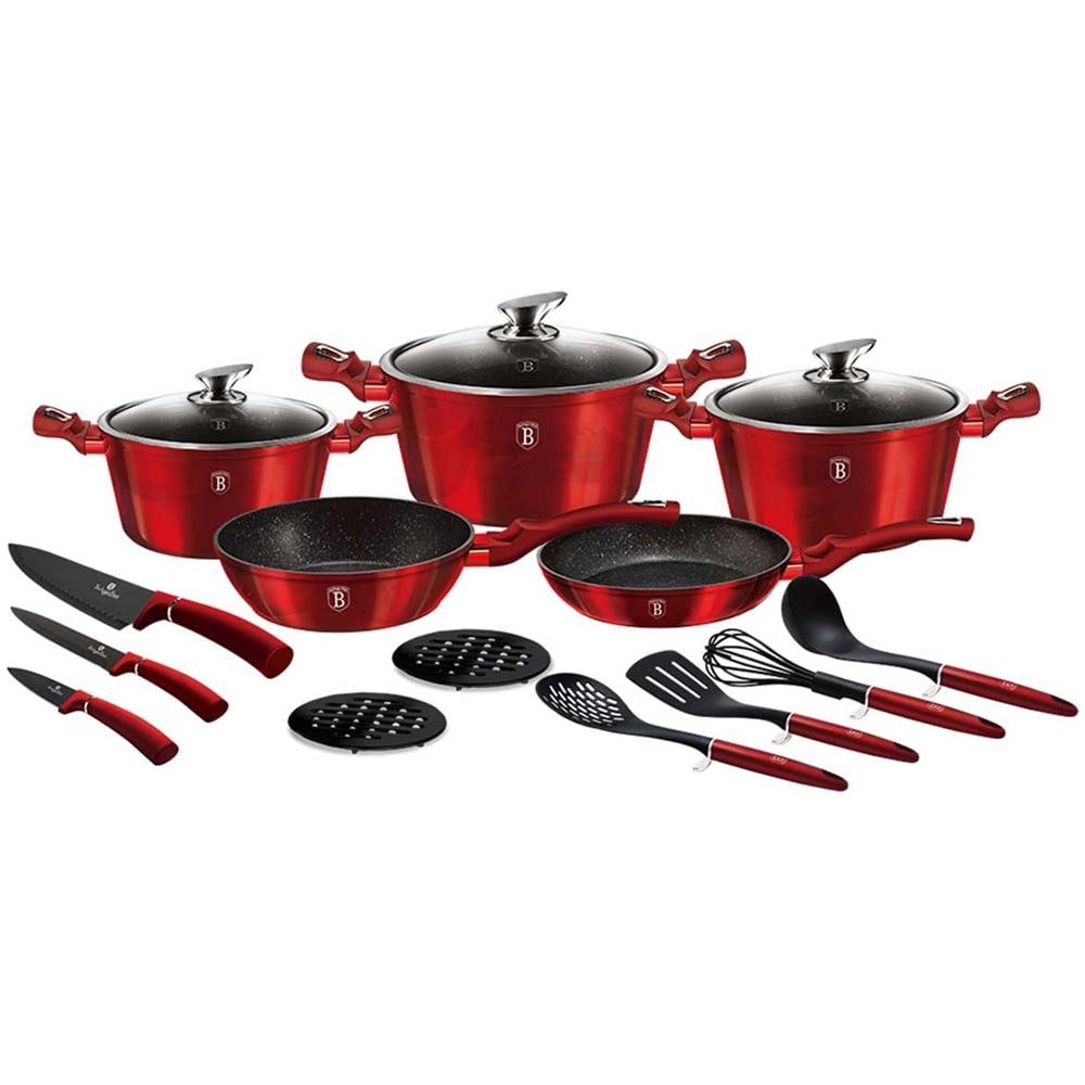 Bh-6162 Set Di Vasi In Granito Bordeaux 17 Pz. - Foto 1