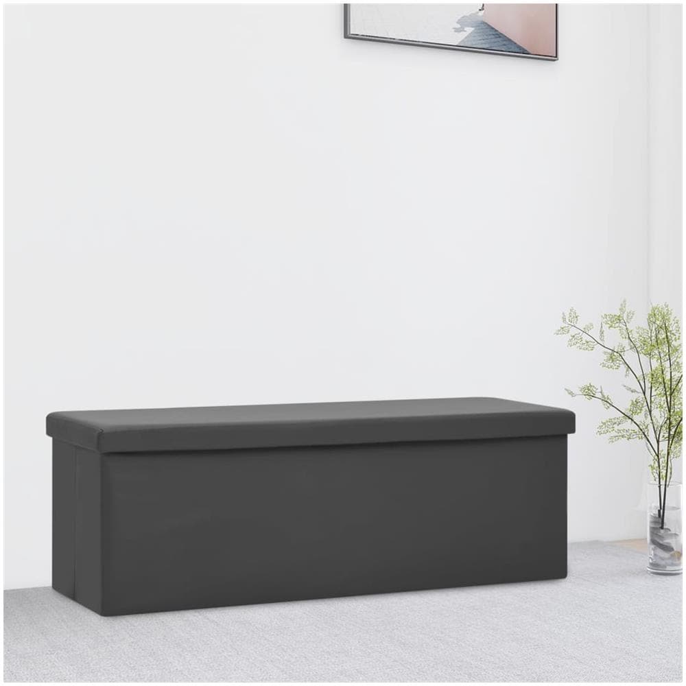 Panca Portaoggetti Pieghevole Grigia In Pvc - Foto 1