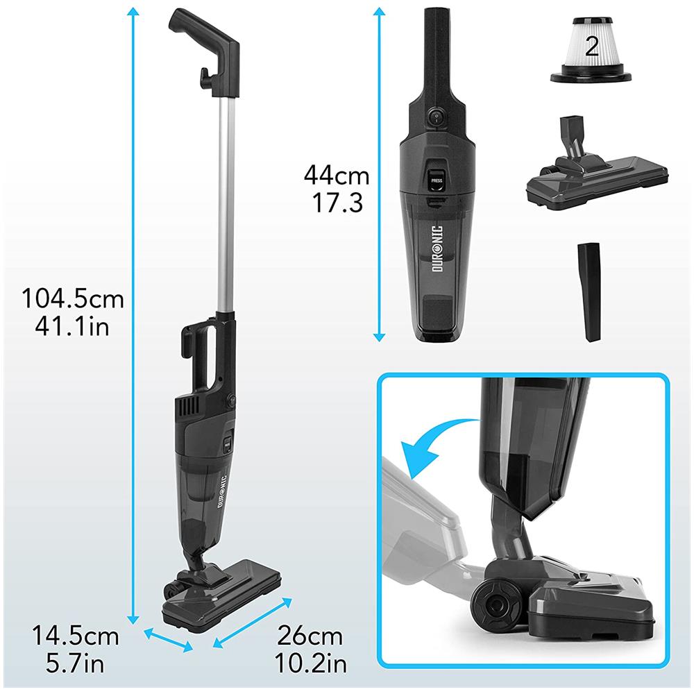 Vc9 Scopa Elettrica 600w | Aspirapolvere Verticale 2 In 1 Senza Sacco | Aspirapolvere E Aspirabriciole Con 2 Filtri Hepa | Accessori Inclusi | Ideale Per Ufficio E Casa | Leggera - Foto 2