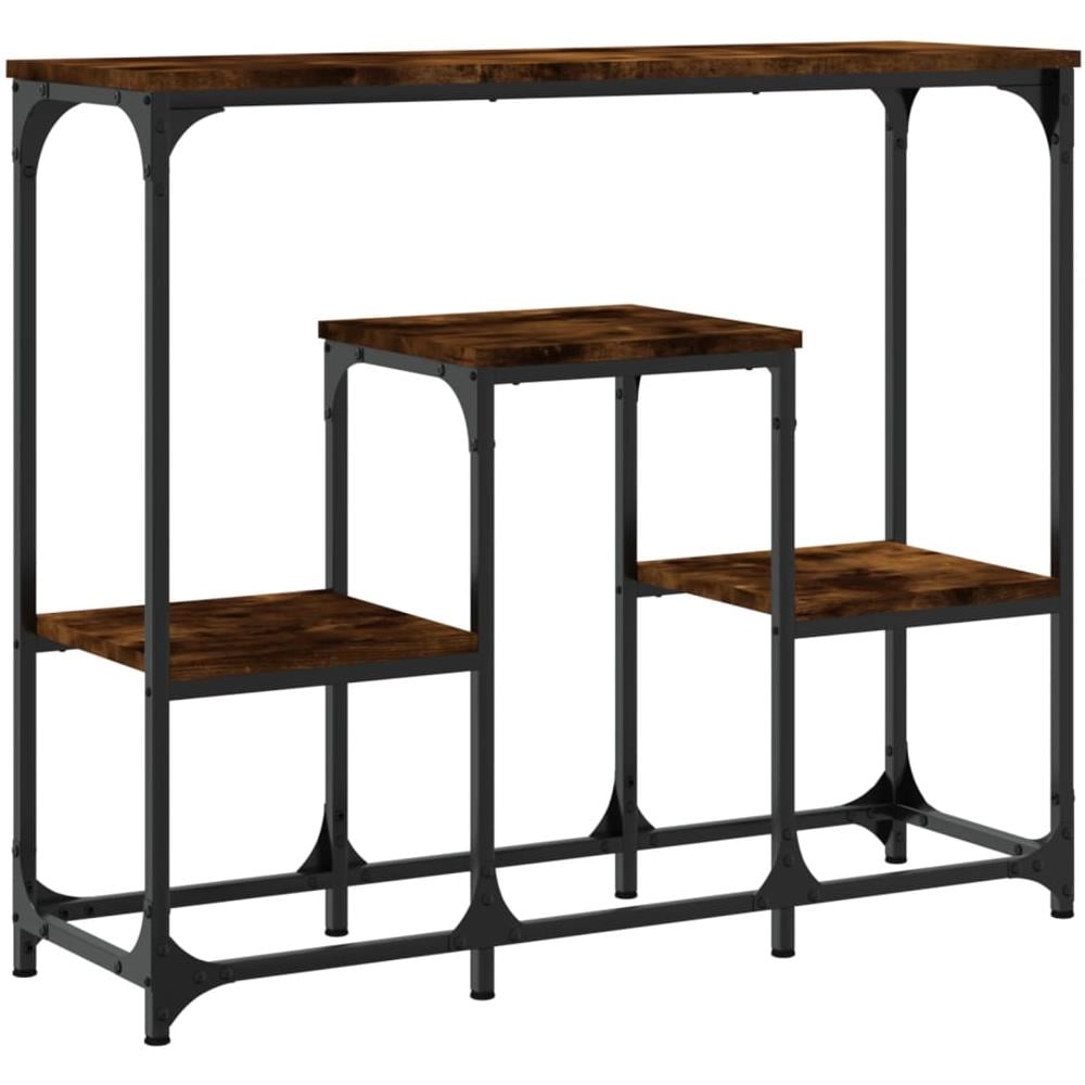 Tavolo Consolle Rovere Fumo 89,5x28x76 Cm Legno Multistrato - Foto 2