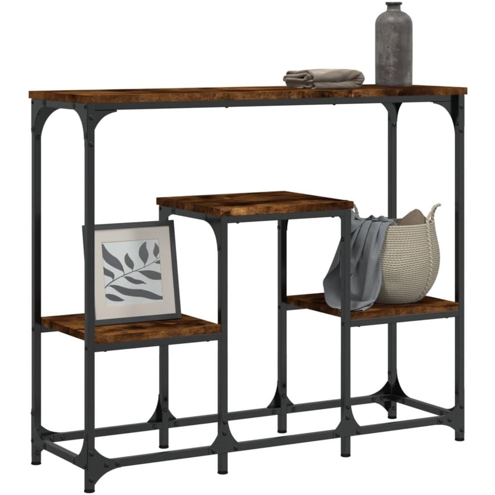 Tavolo Consolle Rovere Fumo 89,5x28x76 Cm Legno Multistrato - Foto 3