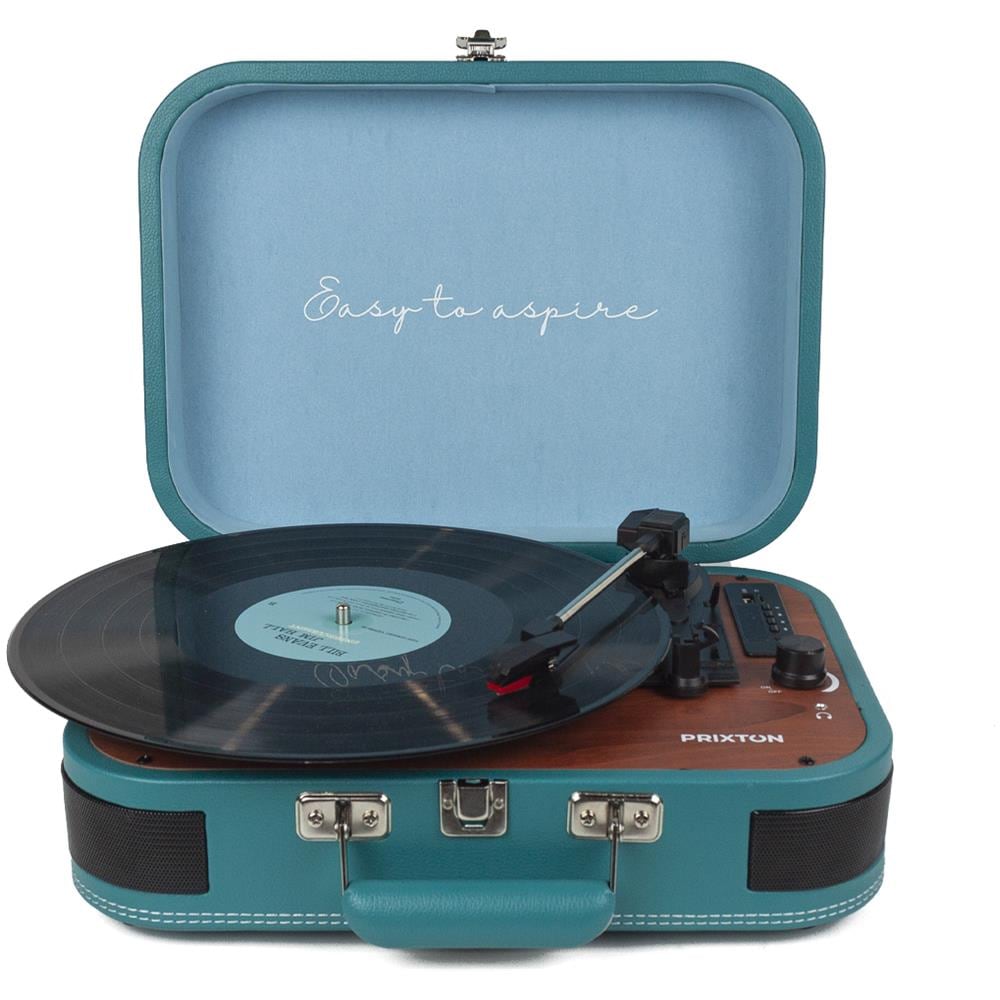 Giradischi Vintage VC600 Riproduttore e Convertitore di Vinili Tramite Bluetooth e Usb Radio FM 2 Altoparlanti Integrati Colore Blu - Foto 1