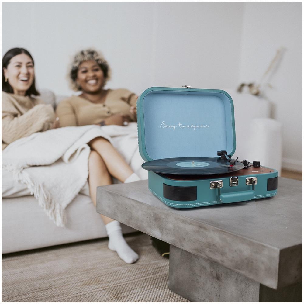 Giradischi Vintage VC600 Riproduttore e Convertitore di Vinili Tramite Bluetooth e Usb Radio FM 2 Altoparlanti Integrati Colore Blu - Foto 10
