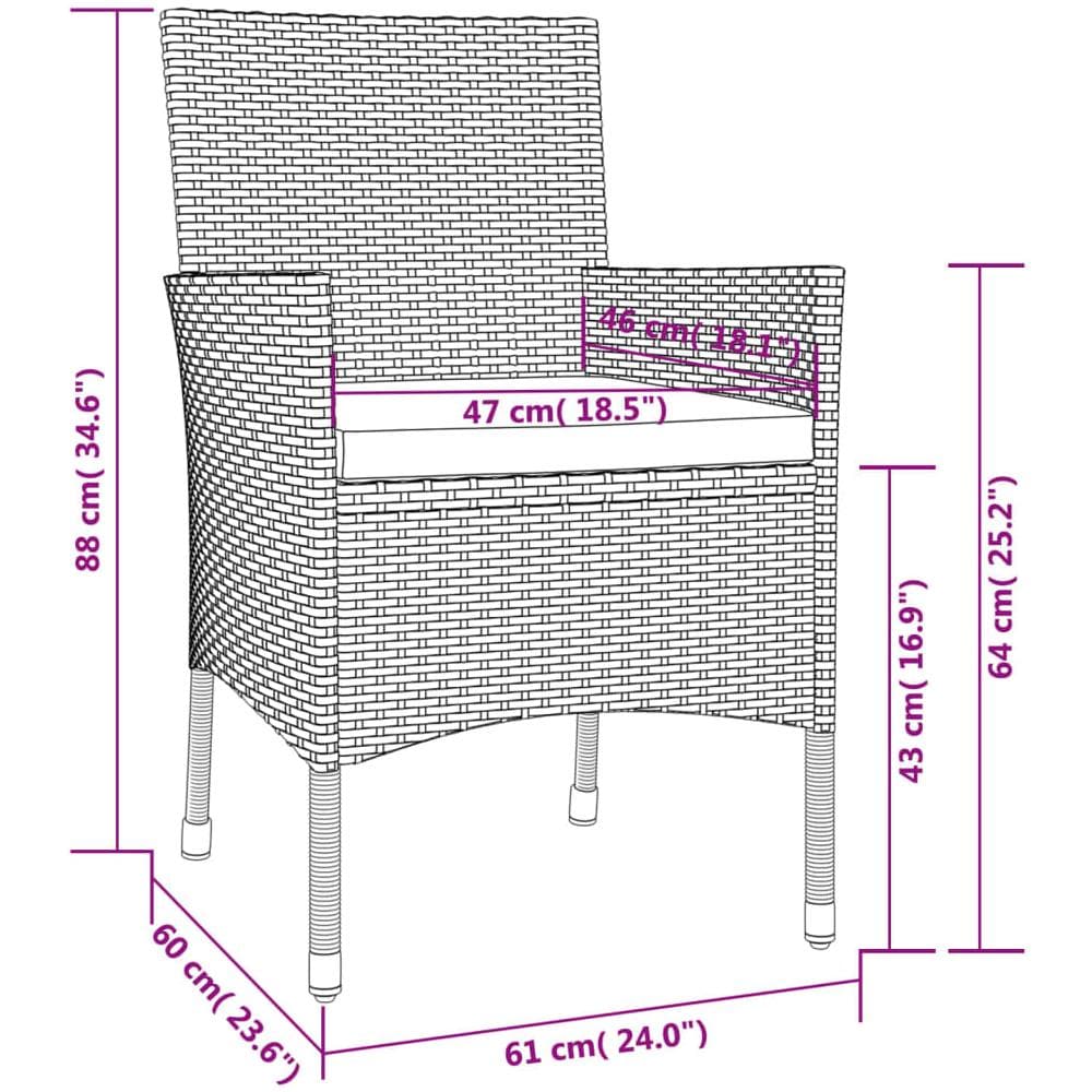 Set Da Pranzo Da Giardino 9 Pz Con Cuscini Beige In Polyrattan - Foto 8