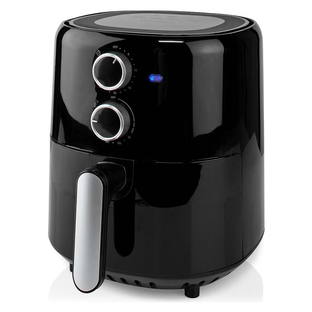 Friggitrice Ad Aria Nedis Doppia 7,6L – 2 Cestini 3,8L, Digitale, Nera, 2850W Con 6 Programmi
