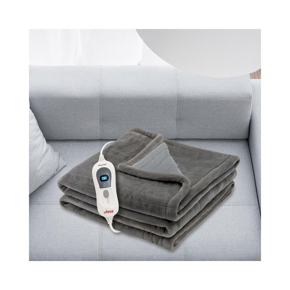 Coperta Elettrica 150X100 cm con 3 Livelli di Temperatura Potenza 120 W Colore Grigio - Foto 2