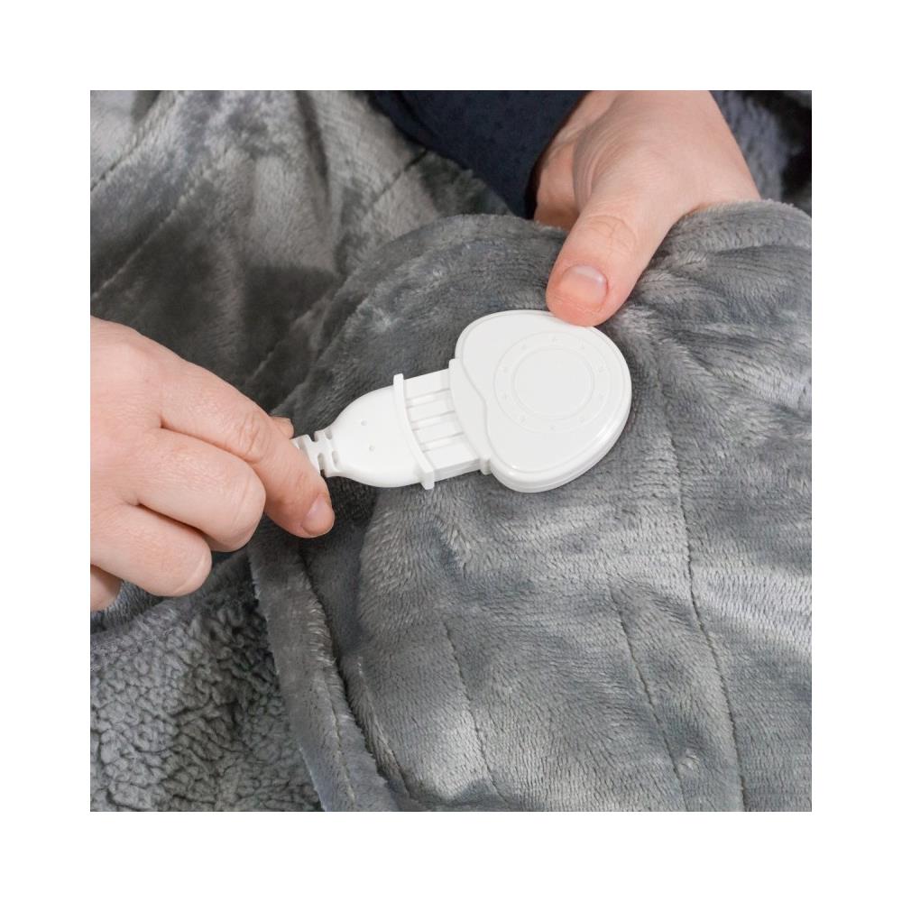 Coperta Elettrica 150X100 cm con 3 Livelli di Temperatura Potenza 120 W Colore Grigio - Foto 5
